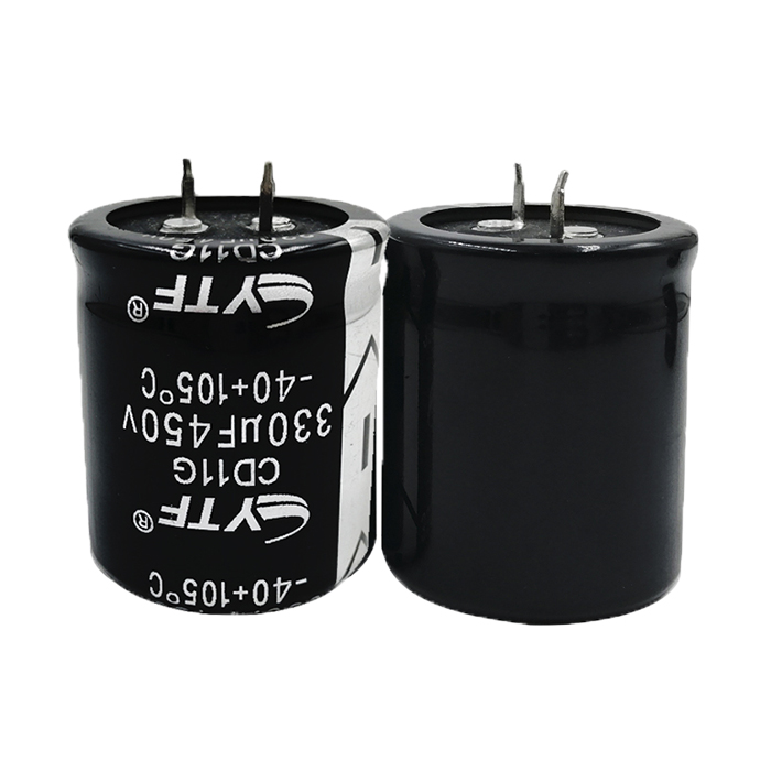 High Quality Black Color Through Hole 450V 330UF Snap-In Aluminum Electrolytic Capacitor