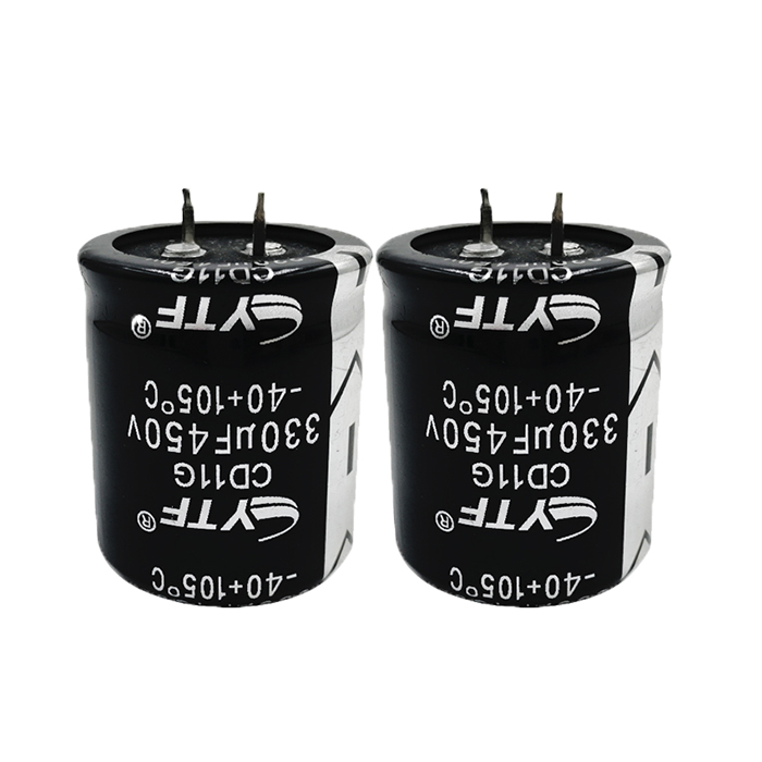 High Quality Black Color Through Hole 450V 330UF Snap-In Aluminum Electrolytic Capacitor