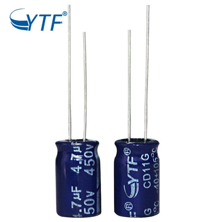 YTF Brand Original Factory Industrial DIP 4.7uf 450v Electrolytic capacitor For Electric Fan With 1 Day Lead Time