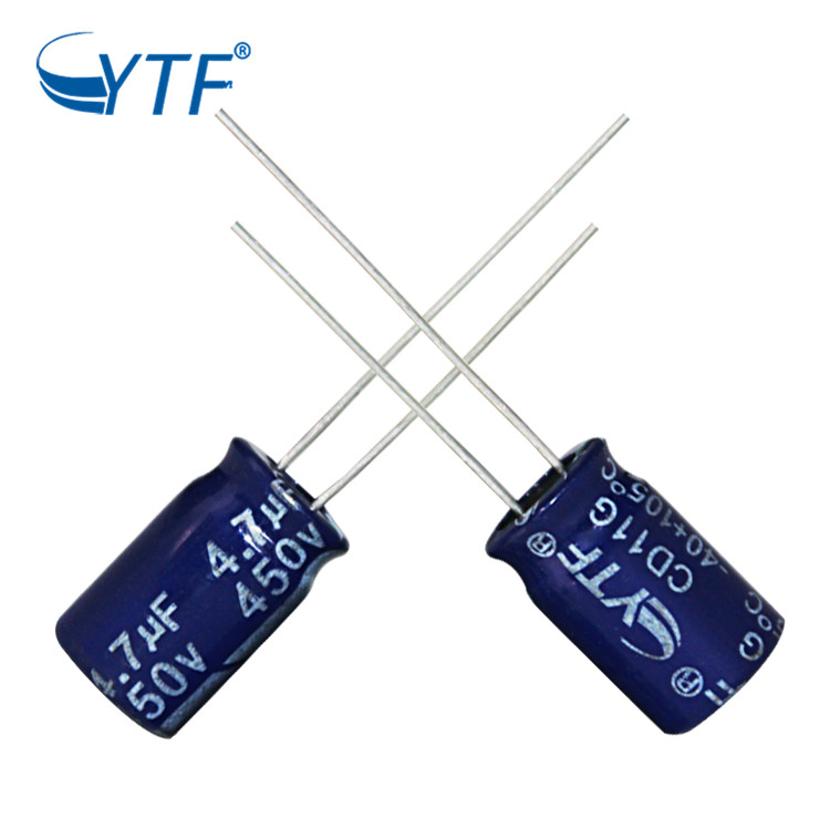 YTF Brand Original Factory Industrial DIP 4.7uf 450v Electrolytic capacitor For Electric Fan With 1 Day Lead Time