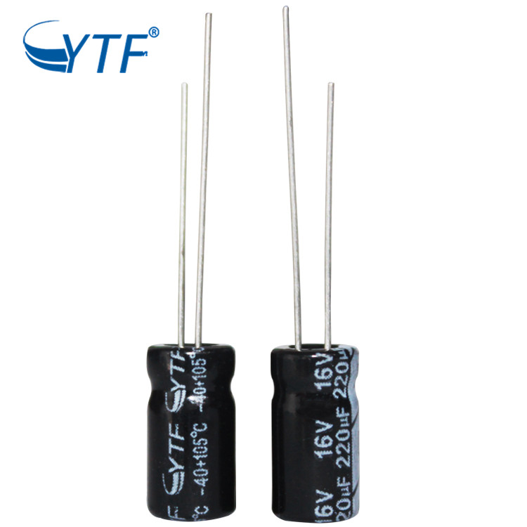 220uF 16V  YTF Brand Black  All Series  High Quality Long Life Aluminum LED Electrolytic Capacitor  for Wholesale