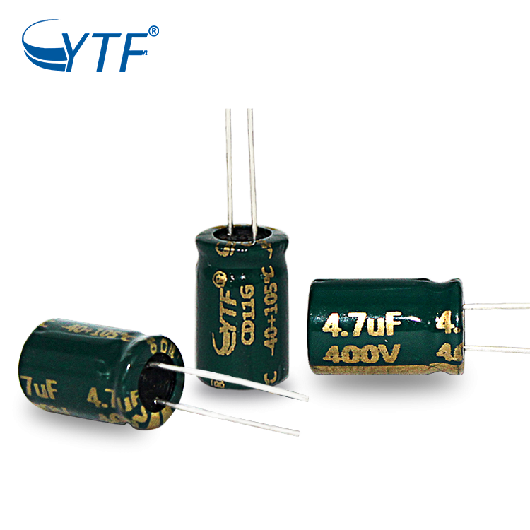 China Long Life 8*12mm Huge Stock New Standard Adial Aluminum Electrolytic Capacitor 4.7uf 400v YTF